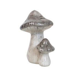 HEITMANN DECO - Ceramic Mushrooms, Grey, Approx. 16 cm