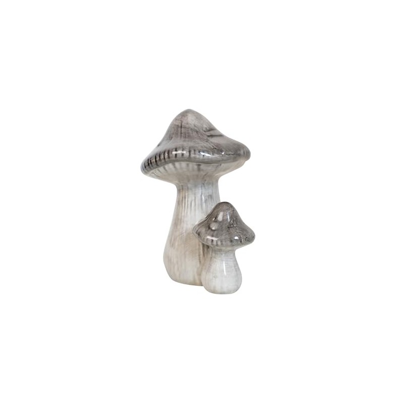 HEITMANN DECO - Ceramic Mushrooms, Grey, Approx. 16 cm