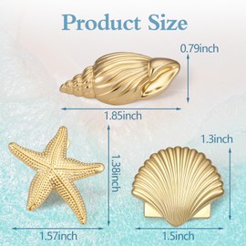 6 PCS Small Metal Hair Clips, Gold Starfish Hair Clips for Women Girls, Small Alligator Clips for Summer Holiday, Hair Accessories for Beach Party