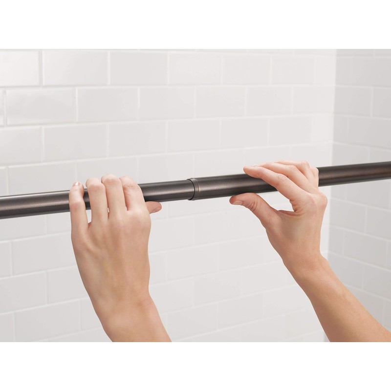 Moen TR1000OWB 44-72-Inch Adjustable Tension Mounted Straight Shower Curtain Rod,