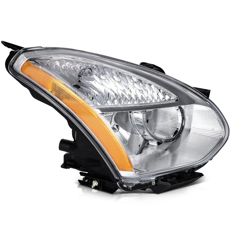 ROADFAR Chrome Housing Amber Reflector Clear Lens Headlights For Nissan
