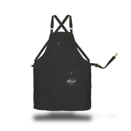 FARMER'S DEFENSE Lightweight Garden Apron with Canvas Pockets | Waterproof, Adjustable, Stick Resistant, Eco-Friendly, Durable | Outdoor Gardening Work and Kitchen Cooking Tasks | Black - S/M