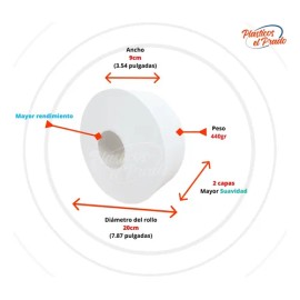12 Rollos Papel Higiénico Institucional Jr. Hoja Doble Bio