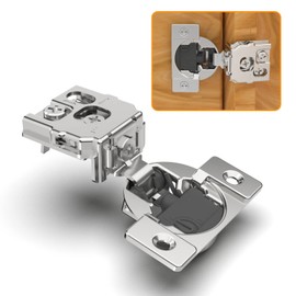 Chibery 50 Pack 1" Overlay 4D Soft Close Concealed Hinges for Face Frame Door, Adjustable Closing Speed, Smooth Slow Self Close Hinges, Satin Nickel, 105° Open Angle Stainless Steel Cabinet Hinges