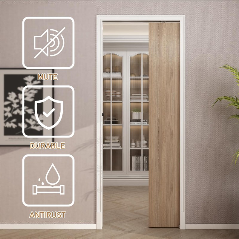 Pocket Door Hardware and Track Set, 48 Inch Sliding Door