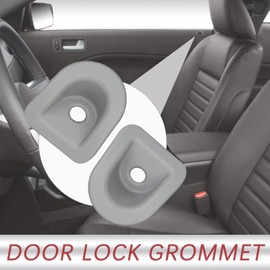 TQPONLY Door Panel Trim Lock Grommet,Compatible with 2005-2014 Ford Mustang Left Driver and Right Passenger Side (Gray) Lock Knob Bezel