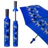 VINRELLA Wine Bottle Umbrella, Spot On Dog Print Blue Umbrella
