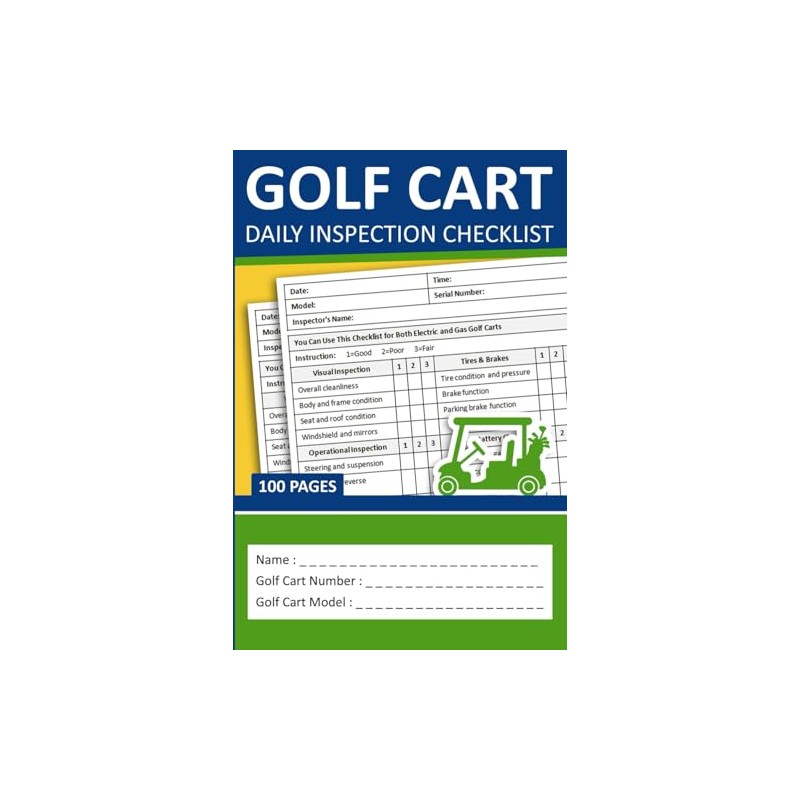 Golf Cart Daily Inspection Checklist: Golf Cart Pre-Use Inspection Report