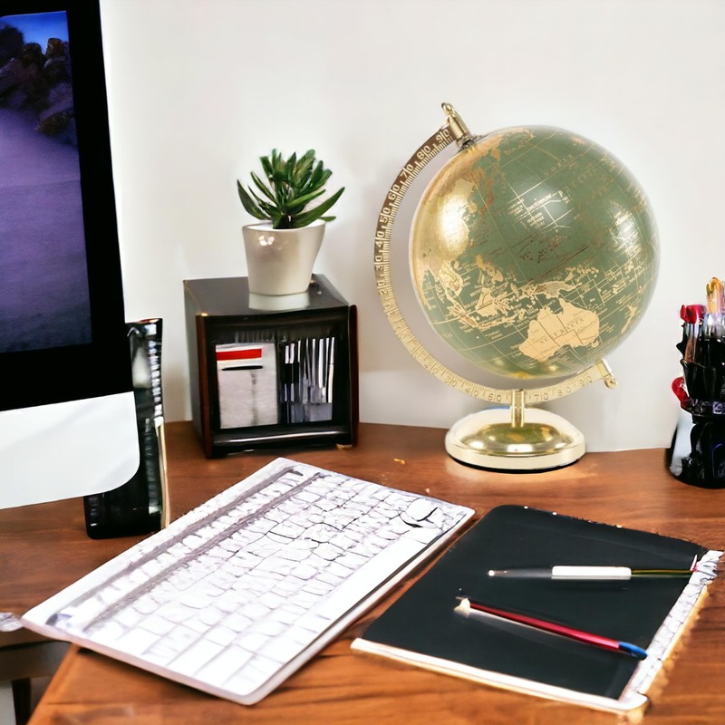 ROCKING GIFTS Earth Globe 20 cm with Gold Metal Base