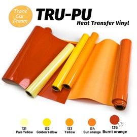 TransOurDream Matte Orange HTV Heat Transfer Vinyl Roll for All Cutter Machines - 12'' x20ft PU Red Orange Iron on Vinyl for T-Shirts - Thin and Easy to Weed