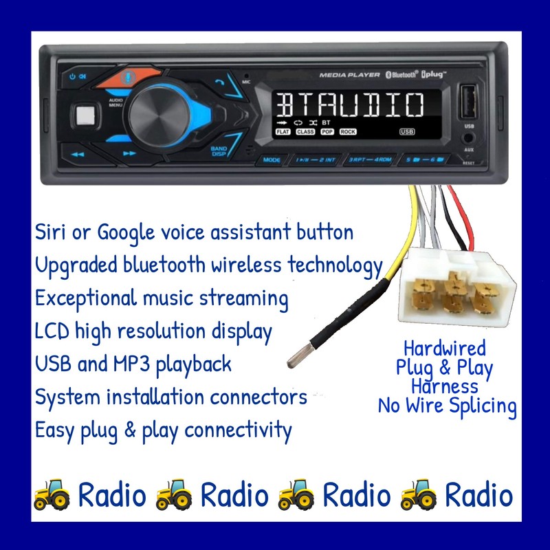 Generic LS Tractor Radio 12V AM FM Bluetooth Streaming USB