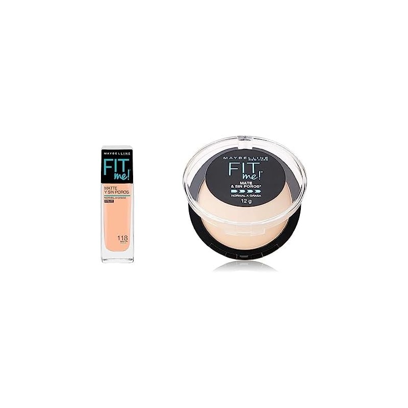 Maybelline Base de Maquillaje Fit Me Matte, 118 Light Beige