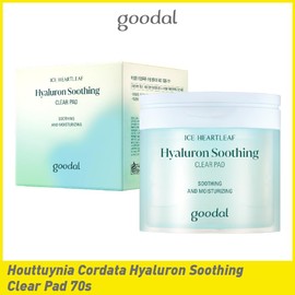 GOODAL Heartleaf Houttuynia Cordata Hyaluron Soothing Clear Pad 70 Sheets │ Calming Redness Relief Daily Facial Toner Pad for Sensitive Skin