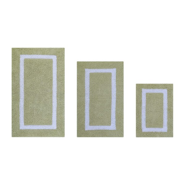 Better Trends 100% Cotton Hotel Collection Bath Mats Set, Sage