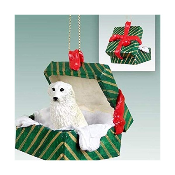 Conversation Concepts Great Pyrenees Gift Box Green Ornament