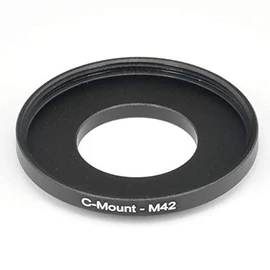 Metal C Mount to M42 Male to Female C Mount 25mm to 42mm C Mount -M42 Step-Up Coupling Ring Adapter for Lens Filter Telescope