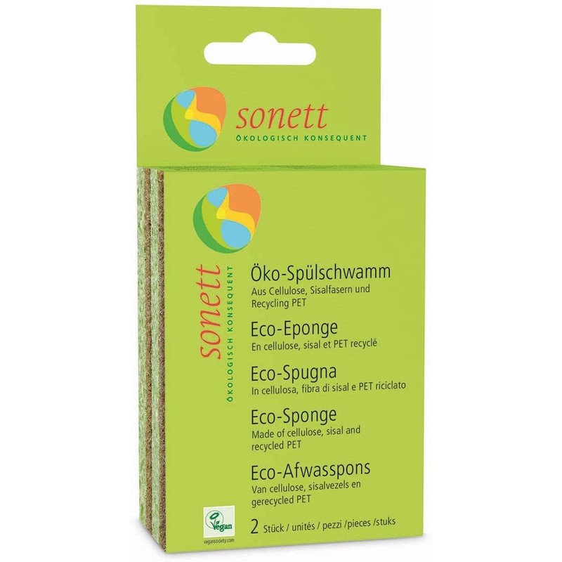 Sonett Natural Compostable Eco Sponges for Dishes Scratch Free for