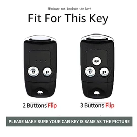 ontto Metal Car Key fob Cover Fit for Honda Civic Fit Accord CRV HRV Jazz Odyssey for Acura TL TSX ZDX RSX CRZ 2 3 Buttons Flip Leather Key case Key Holder Keyring Keychain Accessories Silver-Brown