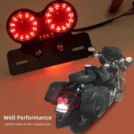 DREAMIZER 40 LED 40W Motorcycle Tail Light Integrated Running Lamp Brake&Turn Signal Light with License Plate Bracket Compatible With Motorcycle Street Bike Cruiser Chopper and More