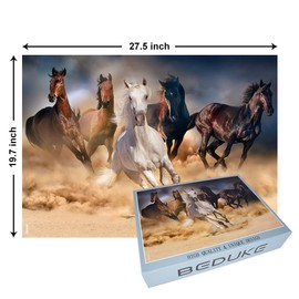 BEDUKE Jigsaw Puzzles for Adults 1000 Pieces Family Game Horse 1000 Piece Puzzle Thick Sturdy Precise Interlocking Age 14+