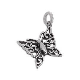 jewellerybox Sterling Silver Filigree Butterfly Charm
