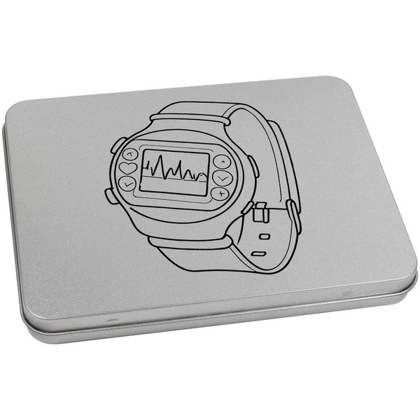Azeeda 170mm 'Smart Watch Monitor' Metal Hinged Tin/Storage Box (TT00231494)
