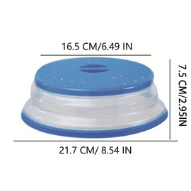 Small Collapsible Microwave Splatter Cover, Microwave Plate Cover With Steam Vent，BPA-Free Silicone & Plastic (gray, 8.5IN)