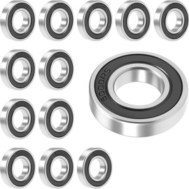 Jyvex Pack of 12 6000-2RS Ball Bearings, 10 mm x 26 mm x 8 mm, Rubber Sealed Deep Groove Ball Bearings, Bearings for DIY, 3D Printers, Motors, Lathes, Milling Machines, Various Mechanical Devices, etc