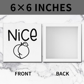 RYOTKIK Funny Bathroom Sign, Bathroom Rustic White Wooden Box Sign Desk Decor, 6 X 6 Inch Wood Block Plaque Box Sign for Home Bathroom Washroom Toilet Decoration