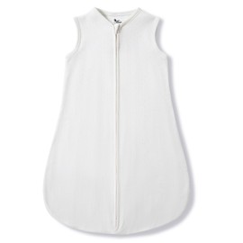 Minicoco Baby Sleeping Bag Newborn Sleeping Bag, 0.5 Tog, 100% Organic Cotton, Lightweight and Soft, 0-6 Months, White