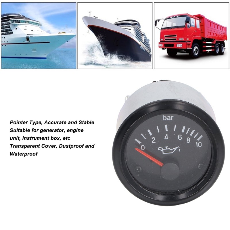 52mm Oil Pressure Gauge LED Backlight Pointer Type Oil Pressure