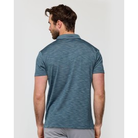 INTO THE AM Performance Dri Fit Polo Shirts for Men S-4XL - Tactical Quick Dry Moisture Wicking Athletic Sport Collar Work Shirts (Indigo, XX-Large)