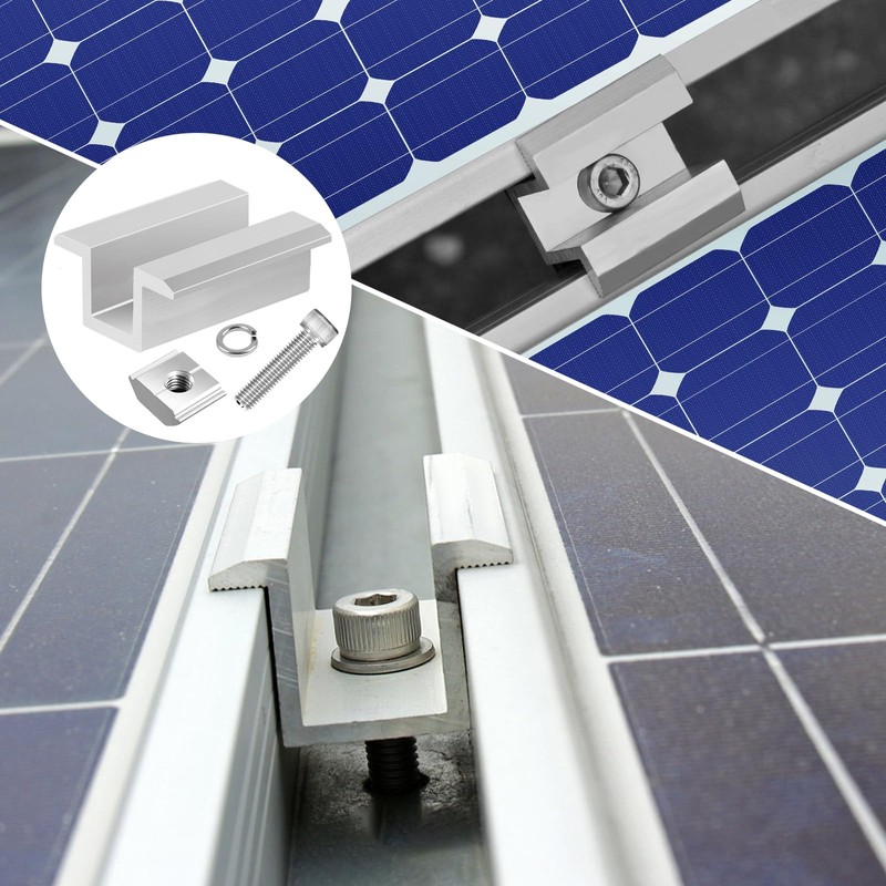 8pcs Solar Panel Mounting Clamps Aluminium AL6005-T5,Mid Clamps for 30-35mm