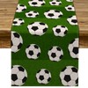 Pudodo Soccer Table Runner Sport Baby Shower Tablecloth Soccer Theme