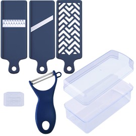 Ernest A-77723 Tsubame Sanjo Slicer, Grater, 7-Piece Set, Made in Japan, Julienne, Flattened Grater, Peeler, Safety Holder and Case, Popular Brand of Major Restaurants