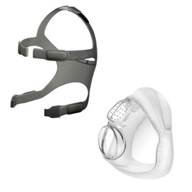 Generic F & P Sim-Plus Full Face Bundle - Small Headgear, Small Cushion, Gray
