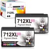 712XL Black Ink Cartridges Replacement for HP 712XL 712, Work