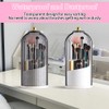 Fosoloni Makeup Brush Holder Organizer with Clear Lid 360 Rotating