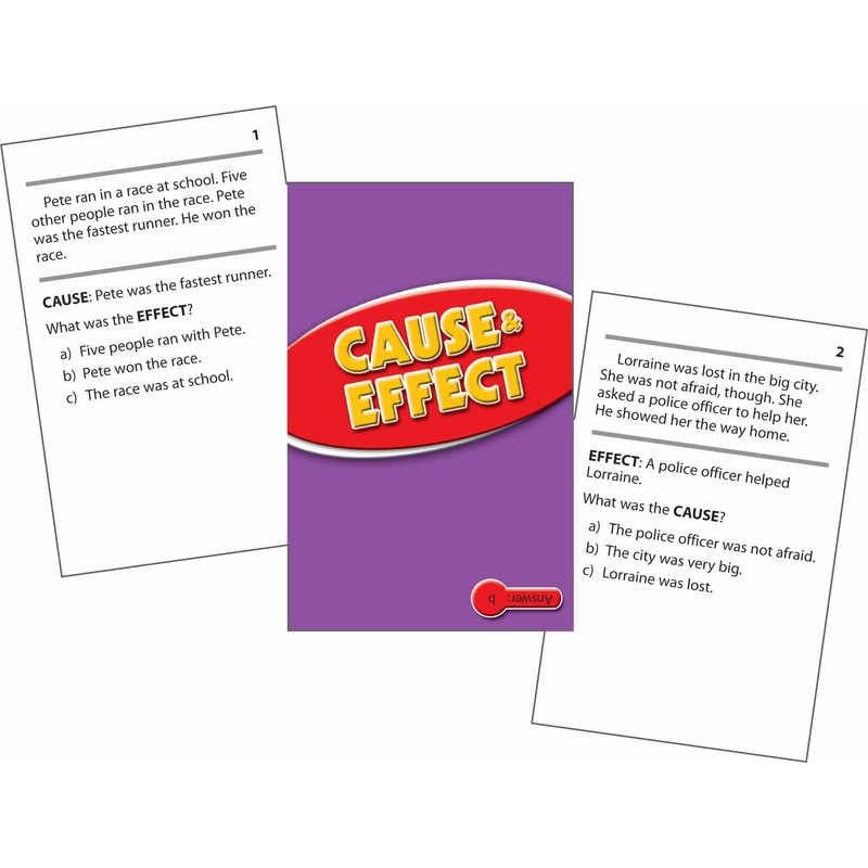 Edupress (EP-3067) Reading Comprehension Practice Cards, Cause & Effect, Red