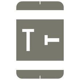 1-5/8"H x 1"W Gray Smead Acc & ACCS Compatible 1-5/8" Alpha Labels 'T' (250/Roll) - TBBS-91840