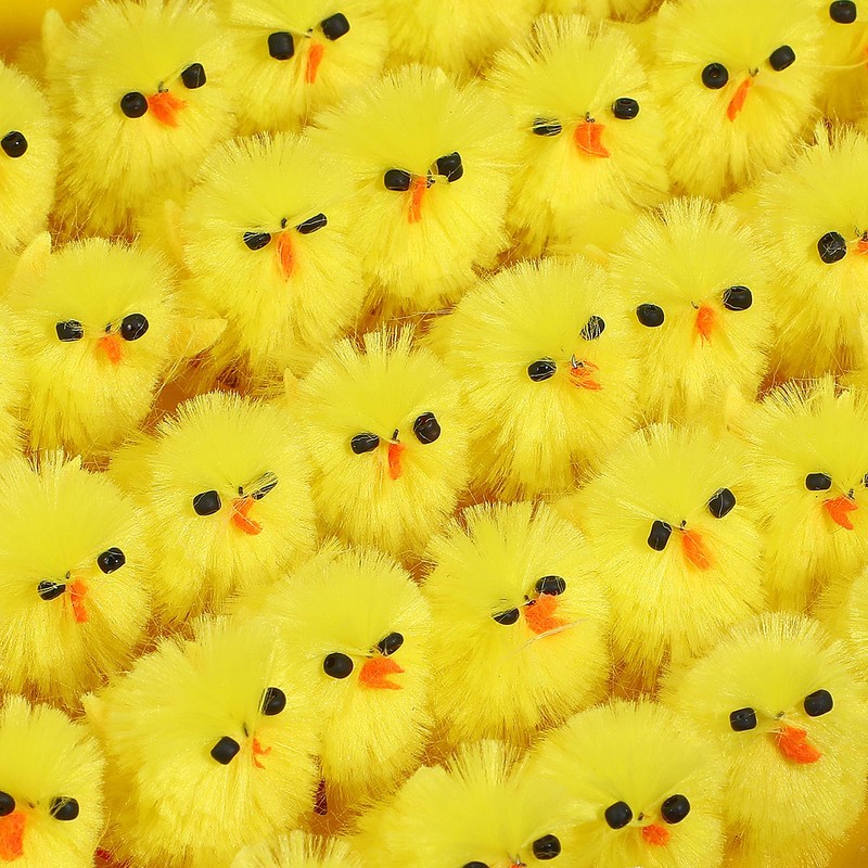 LIOOBO Mini Yellow Chicks: 60Pcs Easter Chicken Figurines, Farm Small