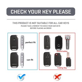 HERKIOCIO for Kia Key fob Cover,Heavy Car Key Case Protector Compatible with Kia Ceed Cerato Forte NIRO Seltos Sorento Soul Sportage K5 5 Buttons Smart Key (black)