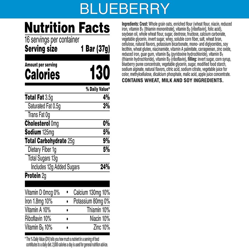 Kellogg's Nutri - Grain Blueberry Cereal Bar - 16 Pack