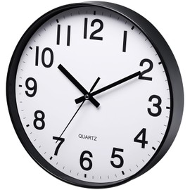 12 Inch Round Wall Clock Silent & Non-Ticking Simple Wall Clock Operated for Living Room Bedroom Kitchen(30 cm/ 12")