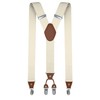 trilece Beige Mens Suspenders Solid Straight Clip Adjustable Y Back