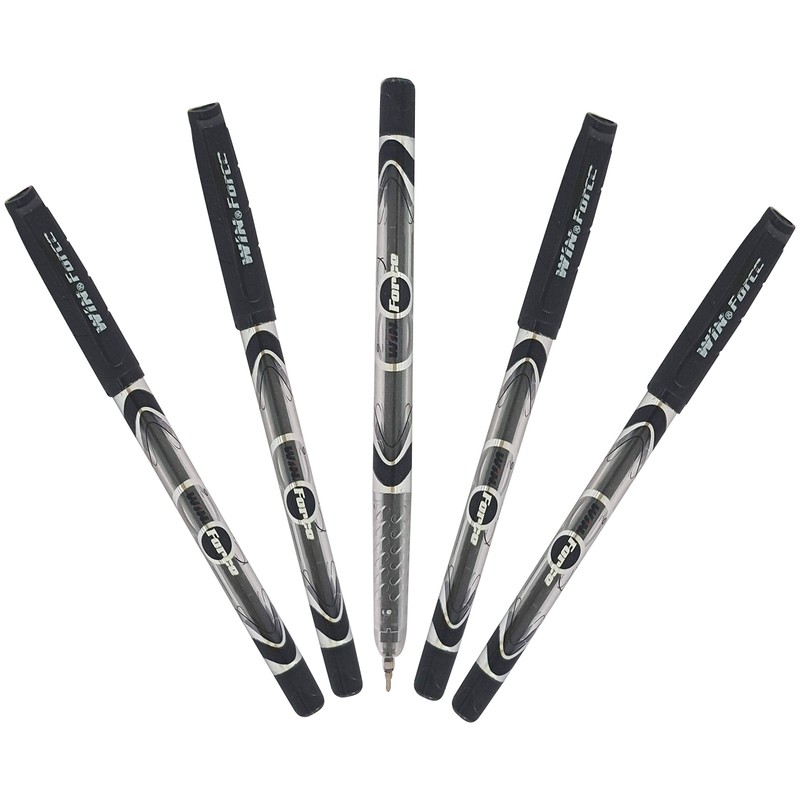 WIN 5 x 0.7mm Ball Point Pens Duke BLACK Premium