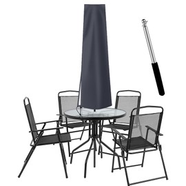 Dafire Patio Umbrella Cover for 7FT to 9FT Parasols - 1.7m Dark Gray 420D Oxford Fabric Waterproof Market Umbrella With Zip - For Outdoor Umbrellas With Rod