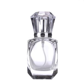 30ML/1oz Empty Clear Glass Perfume Spray Bottle with Crystal Lid Portable Cosmetic Travel Container Jars Vial Fragrance Fine Mist Spray Bottle Perfume Dispenser