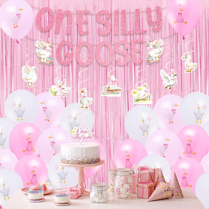 One Silly Goose Birthday Decor Girl One Silly Goose Banner