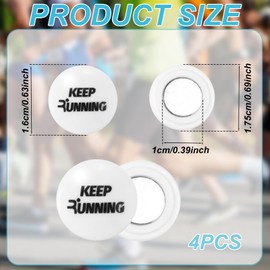 Tinoaly 4 Pairs Magnetic Race Bib Clips, Running Bib Holder Marathon Race Number Board Snaps Fixing Magnets for Runners (Keep Running)